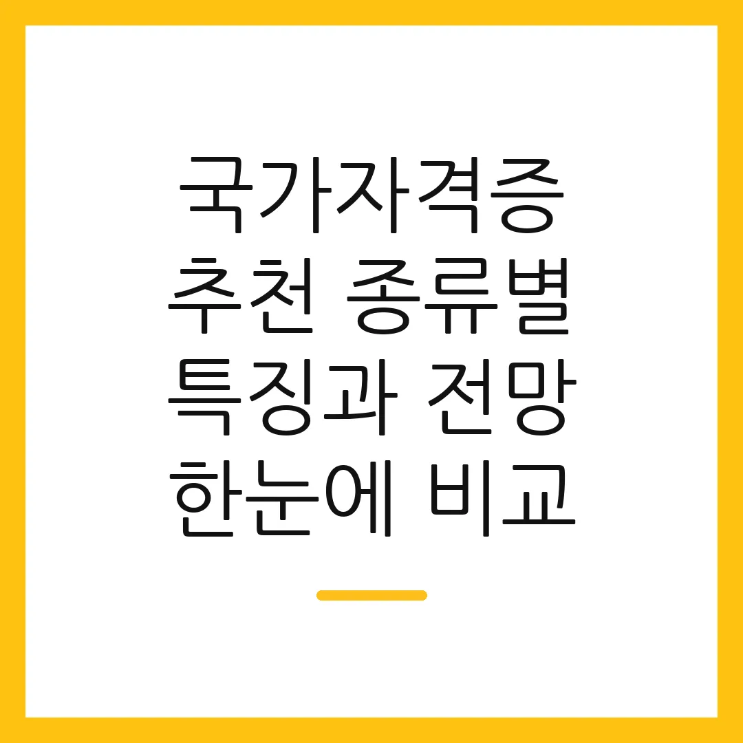 국가자격증 추천 종류별 특징과 전망 한눈에 비교